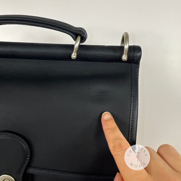 NEW Vintage Coach Willis Bag 9927 Navy & Nickel Hardware 2004 - Picture 6 of 11